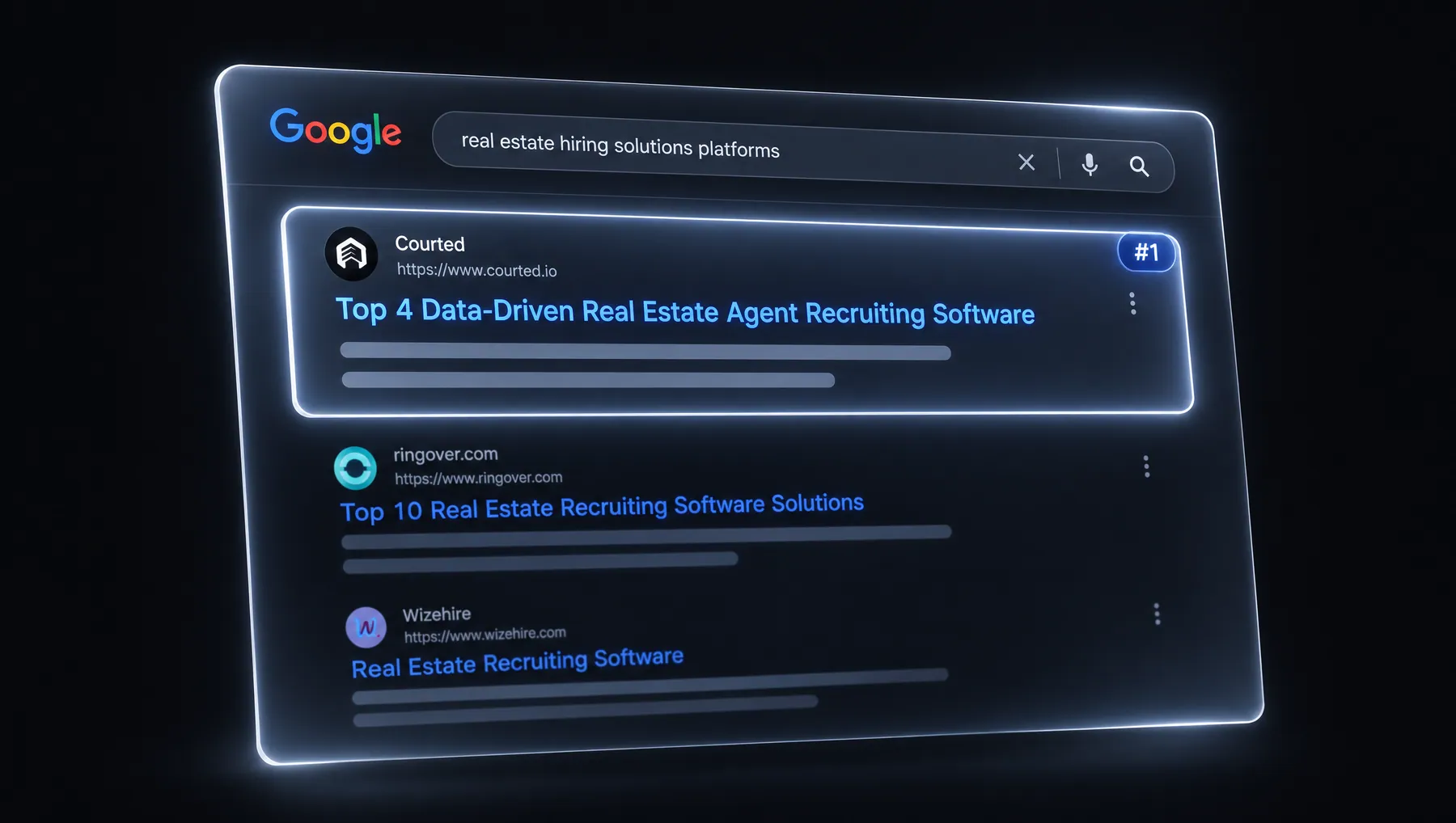 #1 on Google for "real estate hiring solutions platforms"